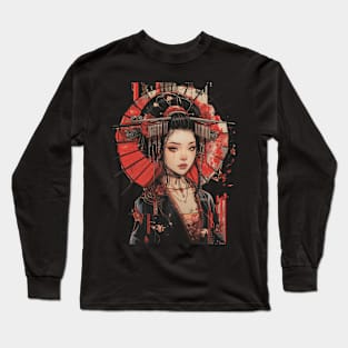 Japanese Geisha Girl Asian Culture Long Sleeve T-Shirt